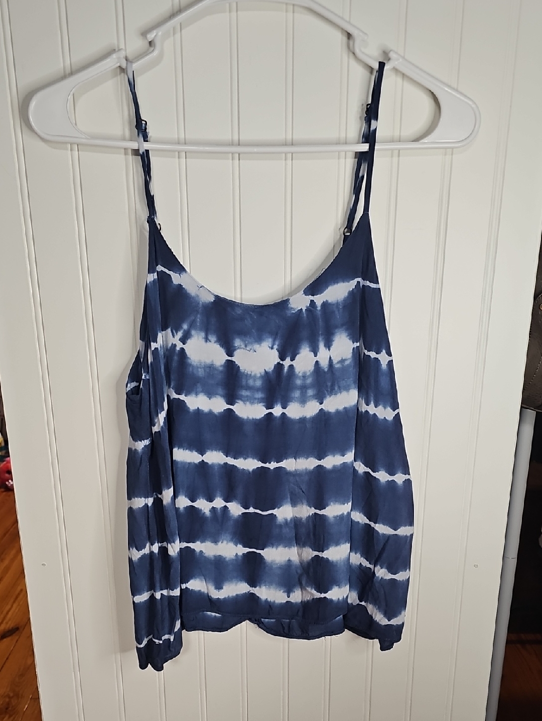 Olivaceous Navy And White Tie-Dye Spaghetti Strap Camisole
